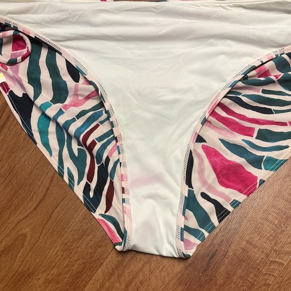 Summersalt Cinched Bikini in Watercolor Zebra Print Size 14 - Picture 7 of 7